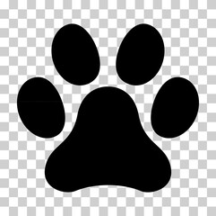 Animal paw icon, dog, cat.. symbol for pet. Foot mark isolated on white background - obrazy, fototapety, plakaty