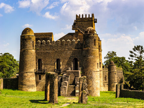 It's Details of the Castle of Fasilides, Gondar, Africa