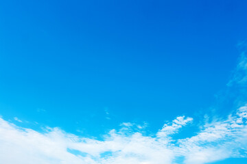 A sunny panorama of the blue sky and free space for work.