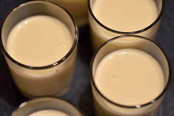 Verrines de flan à la  vanille