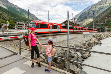 Swiss Railway Track Alps Train