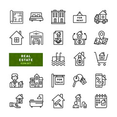 Real Estate icon set.
