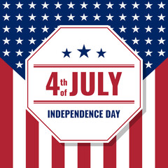 4th July Independence Day, vector poster