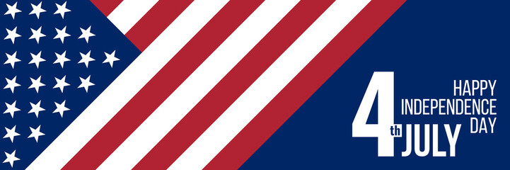 4th July Independence Day, vector banner
