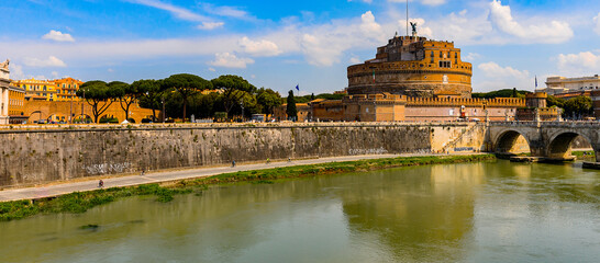It's Castle of Saint Angelo in the Historic Center of Rome, Italy. Rome is the capital of Italy and...
