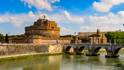 It's Castle of Saint Angelo in the Historic Center of Rome, Italy. Rome is the capital of Italy and...