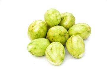 bunch the peels ripe mango isolated on white background