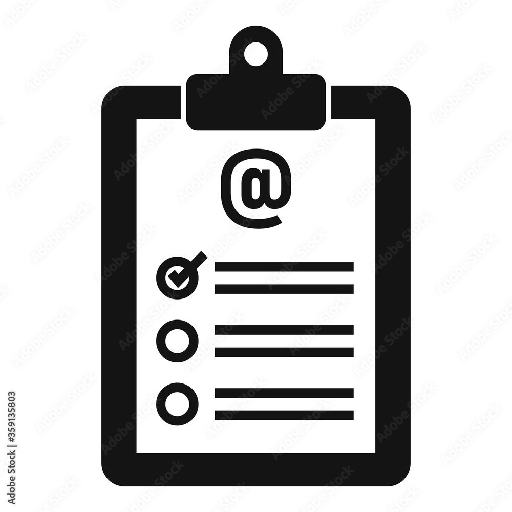 Poster clipboard survey icon. simple illustration of clipboard survey vector icon for web design isolated o