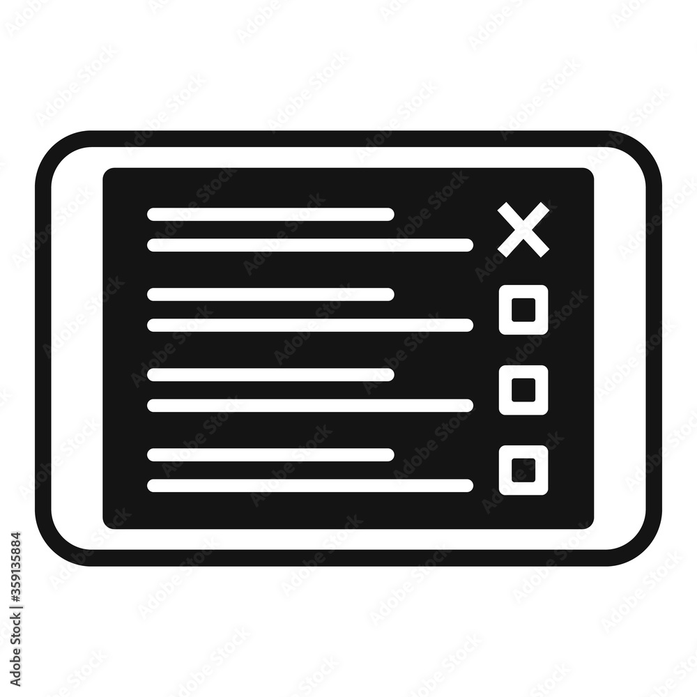 Poster tablet online survey icon. simple illustration of tablet online survey vector icon for web design is