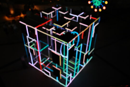 line light bokeh in box shape