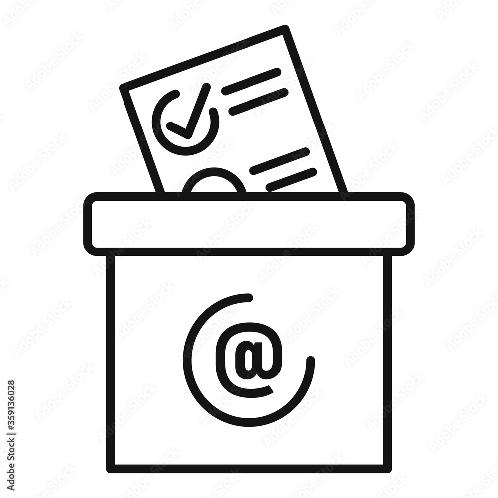 Aufkleber survey carton box icon. outline survey carton box vector icon for web design isolated on white backg