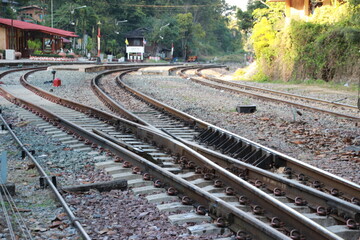 Fototapeta premium 2 railway between the mountain 