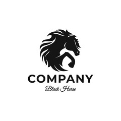 Luxury Black Horse Logo Template