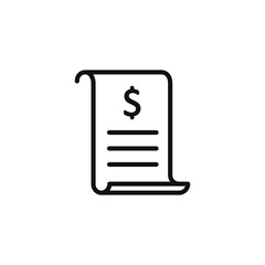 Bills icon with outline style design