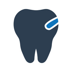 Dental sealant icon. Teeth icon