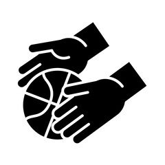 basketball game, hands with ball recreation sport silhouette style icon