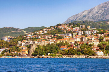 Obraz premium Summer Mediterranean landscape. Montenegro. View of coastal town of Herceg Novi