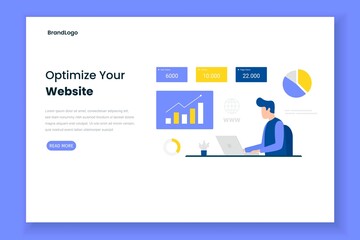 Optimize site illustration landing page. Illustration for websites, landing pages, mobile applications, posters and banners