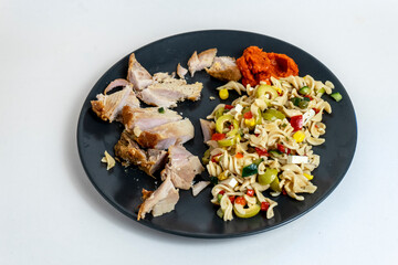 italian pasta with vegetables and meat