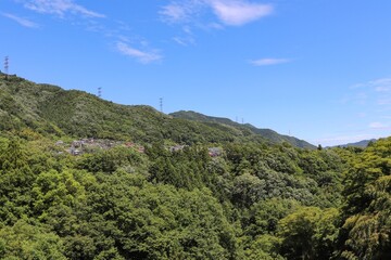 Fototapeta na wymiar 小原地区から見た千木良地区（神奈川県相模原市）