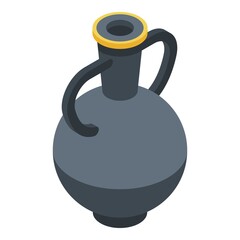 Black pharaoh vase icon. Isometric of black pharaoh vase vector icon for web design isolated on white background