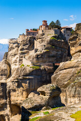 Naklejka premium It's Monastery complex in Meteora mountains, Thessaly, Greece. UNESCO World Heritage List
