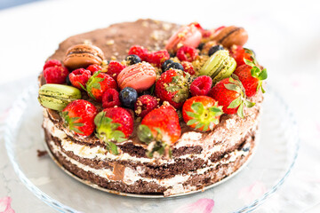 Colorful fruit cake with modern design
