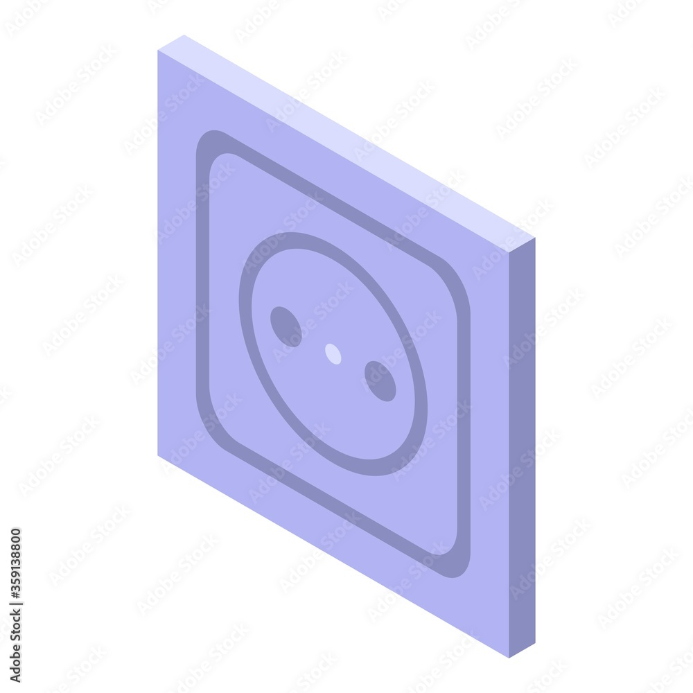 Poster power socket icon. isometric of power socket vector icon for web design isolated on white background