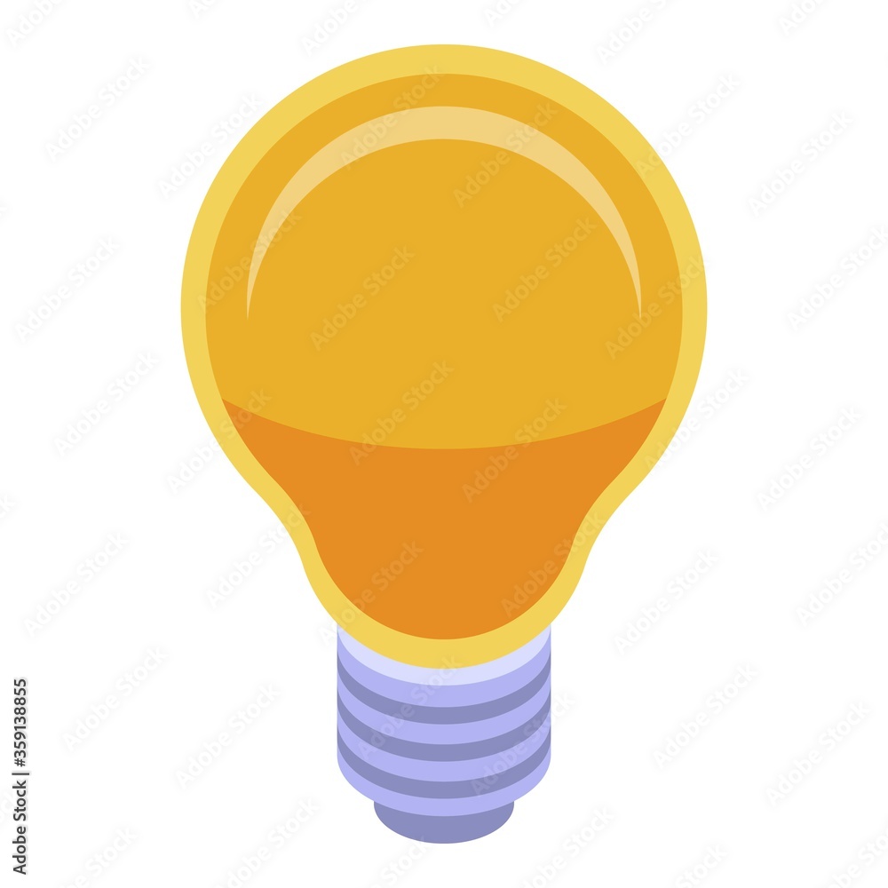 Poster light bulb icon. isometric of light bulb vector icon for web design isolated on white background
