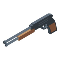 Shotgun icon. Isometric of shotgun vector icon for web design isolated on white background