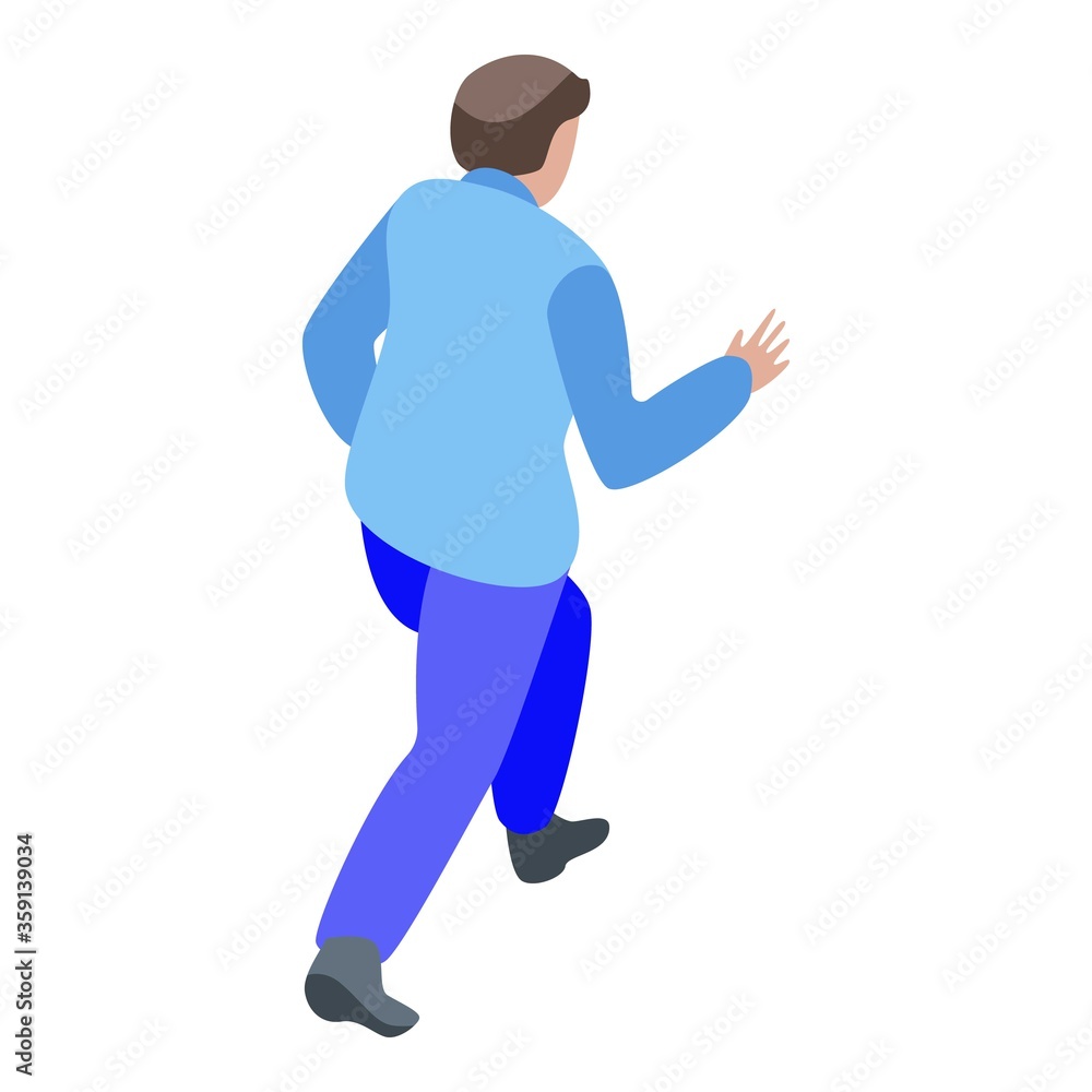 Poster zombie man running icon. isometric of zombie man running vector icon for web design isolated on whit