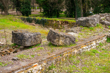 It's Ancient ruins in the Dion Archeological Site in Greece