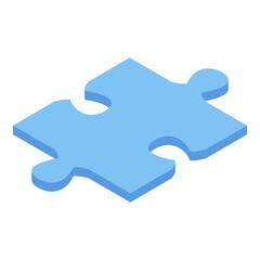 Sky blue puzzle icon. Isometric of sky blue puzzle vector icon for web design isolated on white background