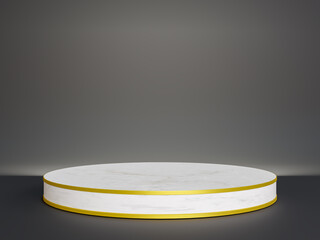 Luxury empty podium ,show case stand for place product.3d rendering.