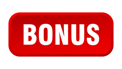 bonus button. bonus square 3d push button