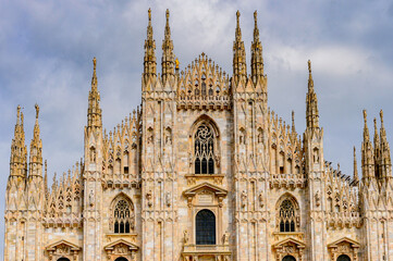 Fototapeta premium It's Duomo di Milano (Dome of Milan), Milan, Italy. Metropolitan Cathedral-Basilica of the Nativity of Saint Mary