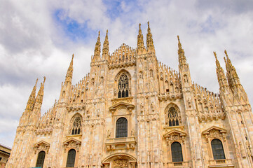 Fototapeta premium It's Duomo di Milano (Dome of Milan), Milan, Italy. Metropolitan Cathedral-Basilica of the Nativity of Saint Mary