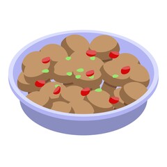 Boiled potatoes icon. Isometric of boiled potatoes vector icon for web design isolated on white background