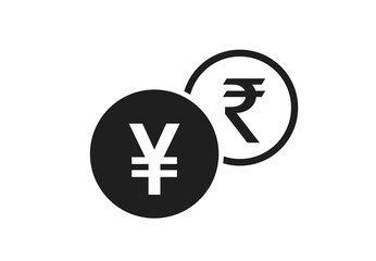 japanese yen to indian rupee currency exchange icon