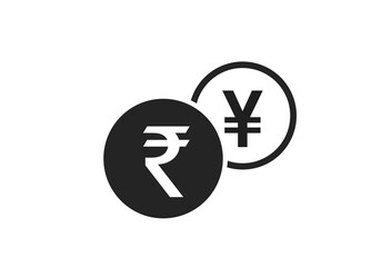 indian rupee to japanese yen currency exchange icon