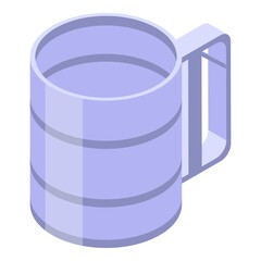 Steel mug icon. Isometric of steel mug vector icon for web design isolated on white background