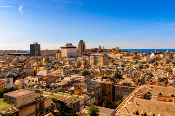 It's Architecture of the Old Port of Genoa, Italy.