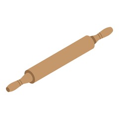 Flour roller icon. Isometric of flour roller vector icon for web design isolated on white background