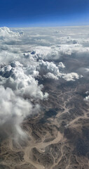 View of the earth covered with the cloud.