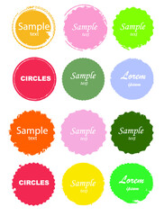 Grunge post Stamps Collection, Circles. Banners, Insignias , Logos, Icons, Labels and Badges Set . vector distress textures.blank shapes.