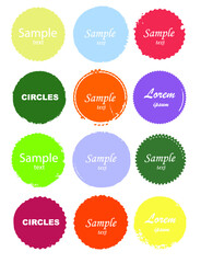 Grunge post Stamps Collection, Circles. Banners, Insignias , Logos, Icons, Labels and Badges Set . vector distress textures.blank shapes.