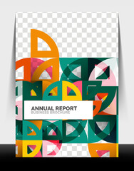 Business flyer annual report, circle and triangle shapes modern design