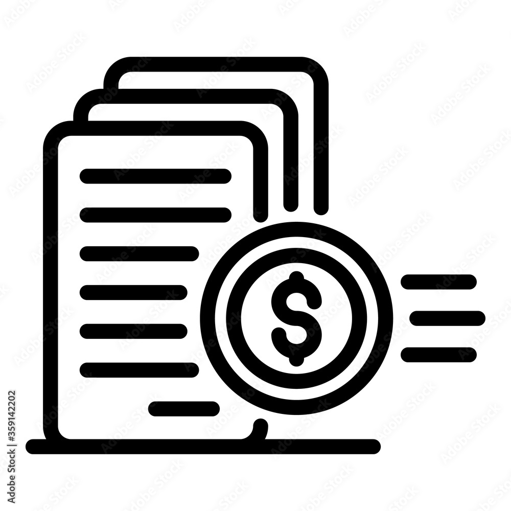 Poster money declaration icon. outline money declaration vector icon for web design isolated on white backg