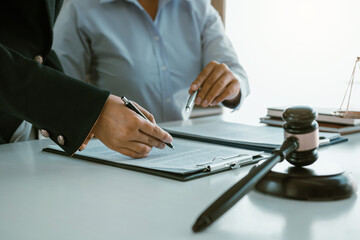 Clients come to seek advice for the law regarding privacy violations with the lawyer at the office.