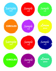 Grunge post Stamps Collection, Circles. Banners, Insignias , Logos, Icons, Labels and Badges Set . vector distress textures.blank shapes.